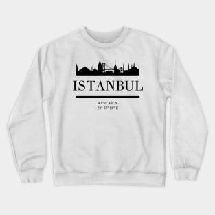 ISTANBUL TURKEY BLACK SILHOUETTE SKYLINE ART Crewneck Sweatshirt